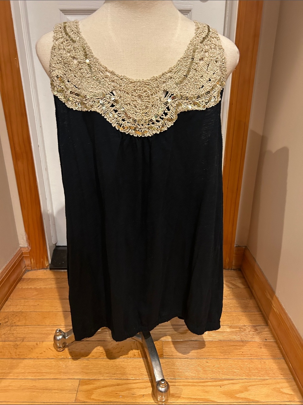 Black and gold Crochet top